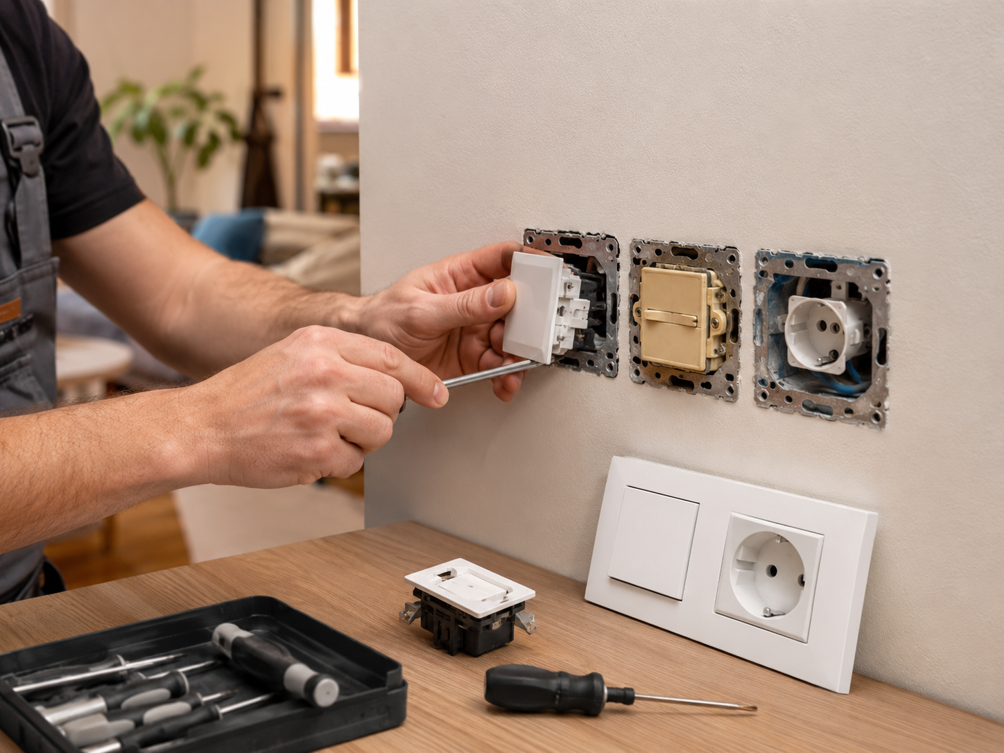 Renovación de enchufes, interruptores y mecanismos eléctricos Gyalux